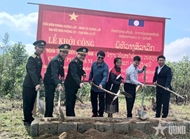 Construction of gratitude work on Vietnam - Laos border begins